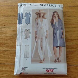Boho Dress Tunic Top Duster Pants UNCUT Sewing Pattern Size XXS-XXL Folkwear